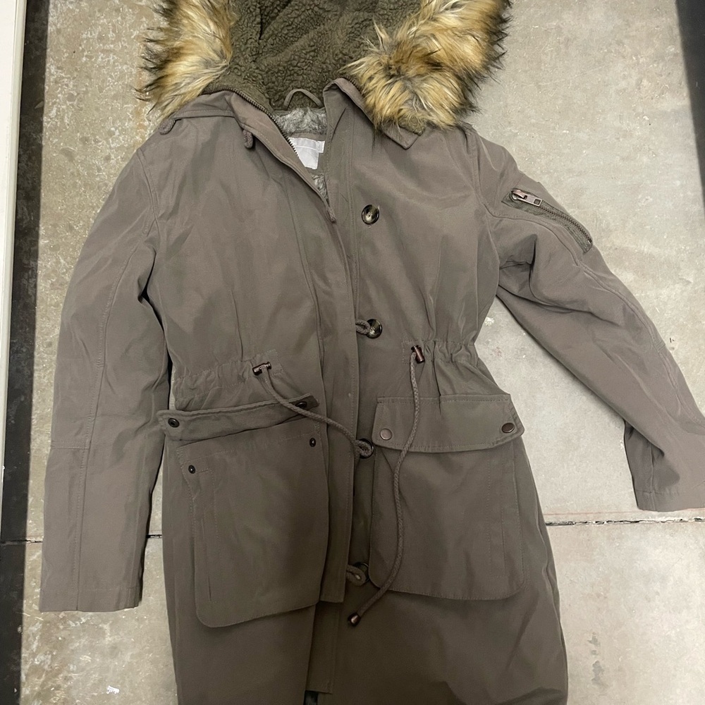 ASOS sz 4 Women's Fur-Trimmed Hooded Parka